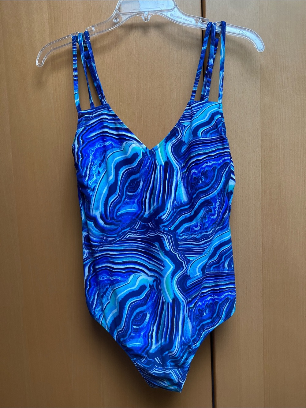 Blue pattern women’s one piece bathing suit